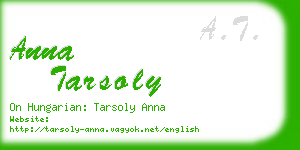 anna tarsoly business card